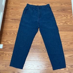 COS Navy Blue Trouser, Capri Cropped Ankle Pant, Slim Fit, High Waist, Women's 4